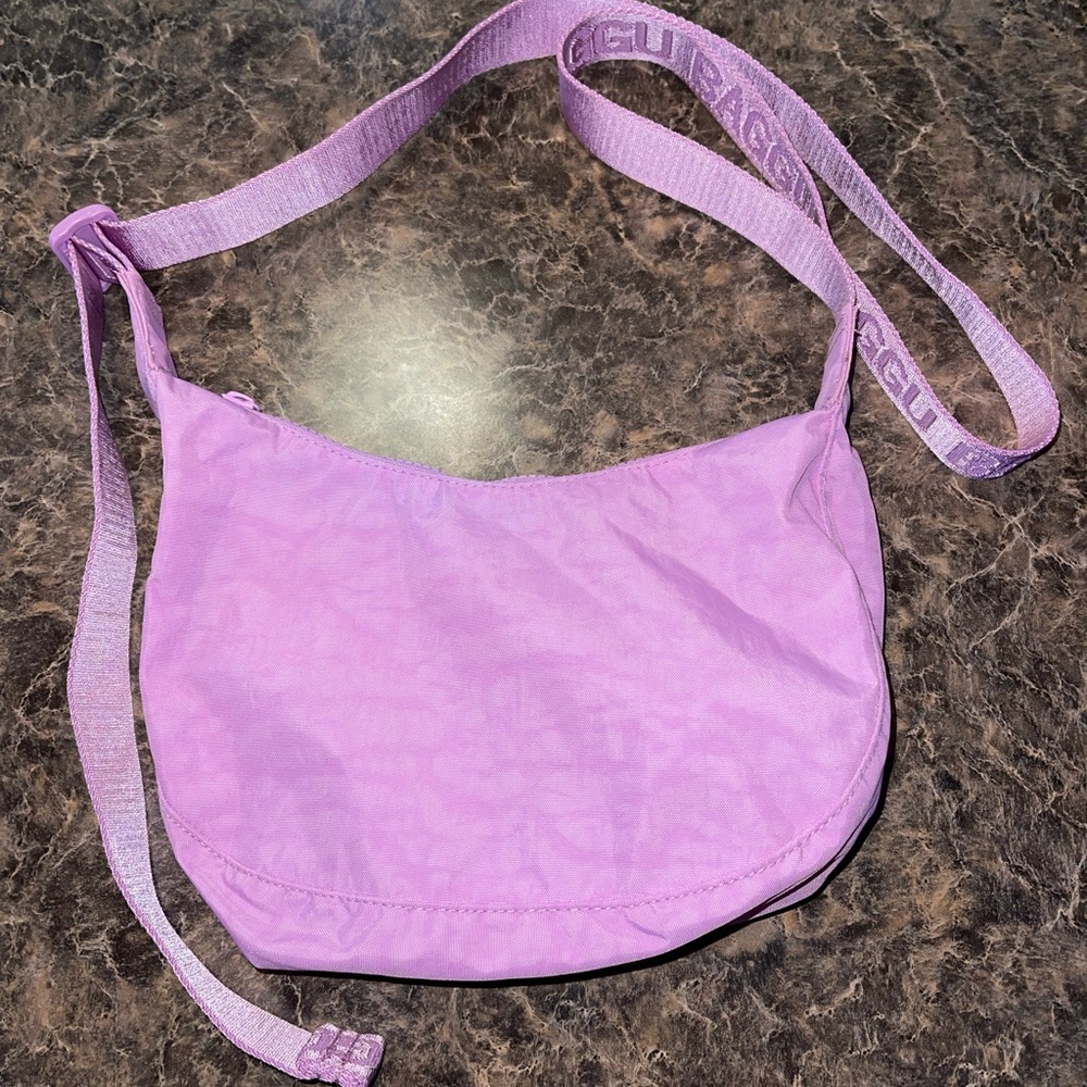 Baggu Small Crescent Bag in Peony Pink